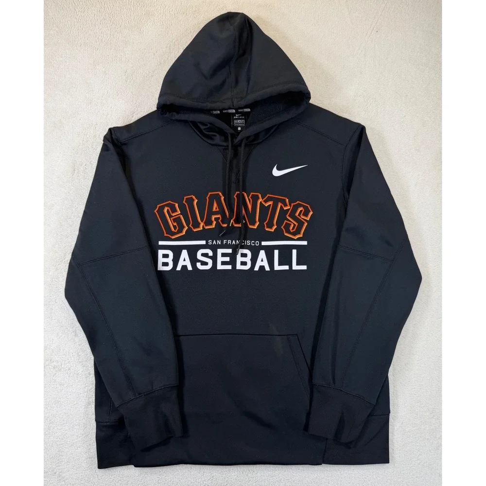 Nike San Francisco Giants Baseball Hoodie Mens Large Black Dri-FIT MLB Pullover